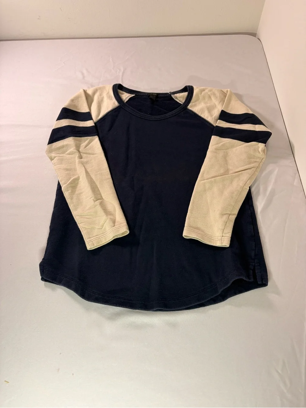 Navy and Cream Raglan Sleeve Top